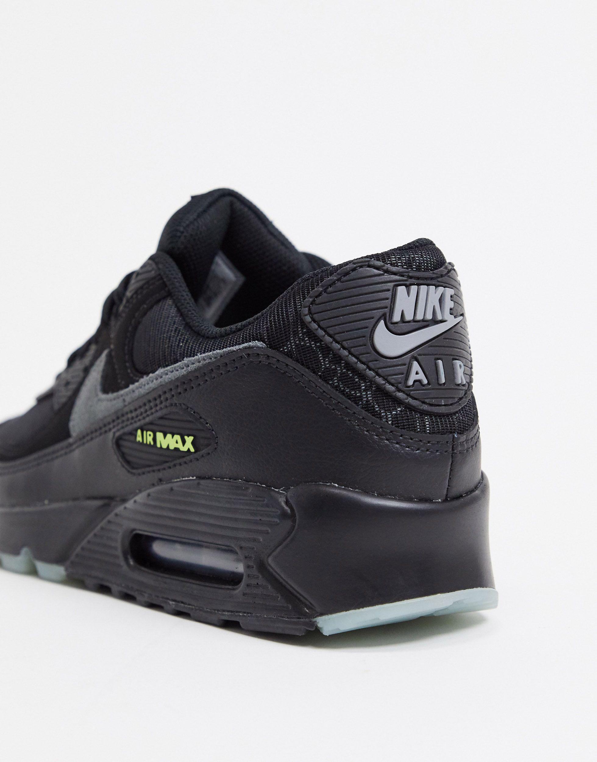 air max 90 glow in the dark black