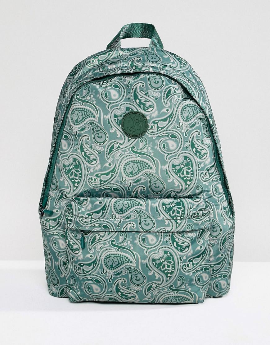 Pretty Green Canvas All Over Paisley Print Backpack In Green for Men - Lyst