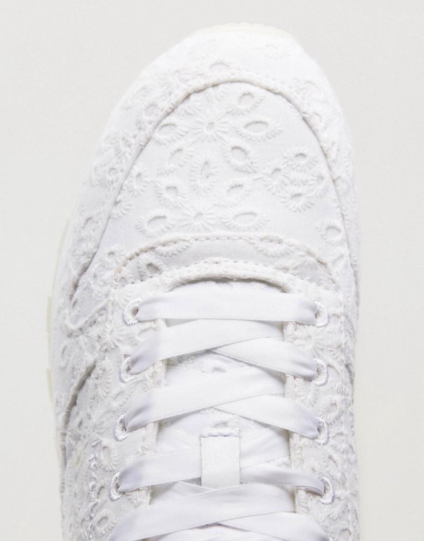 asos white x reebok classic leather in broderie anglaise
