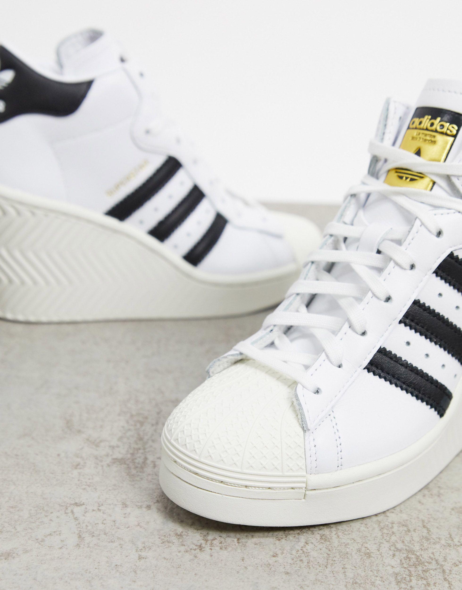 adidas Originals Superstar 80's Sneakers Met Hak in het Wit | Lyst NL