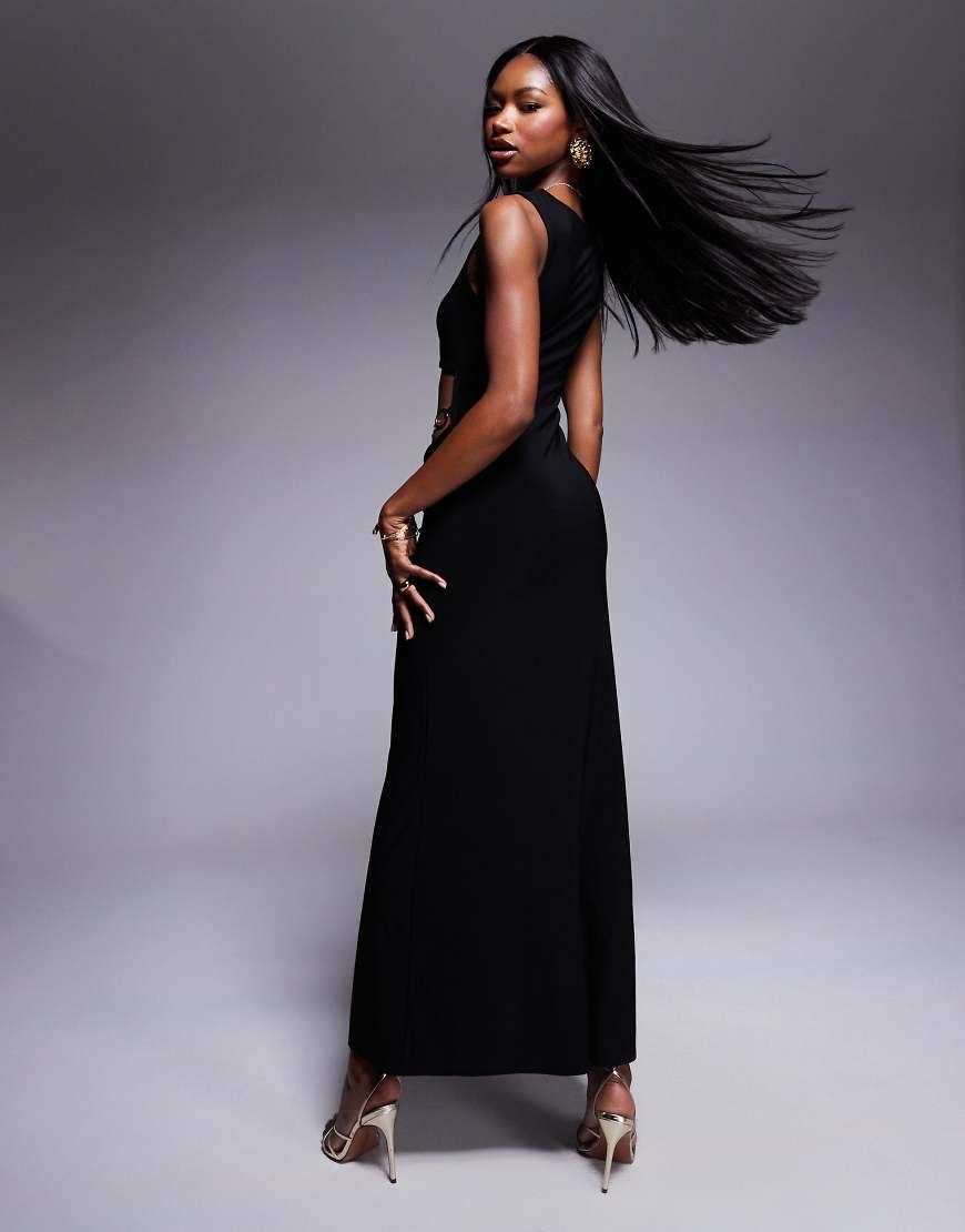 ASOS Square Neck Maxi Dress With 90's Waist Chain Detail And Cowl