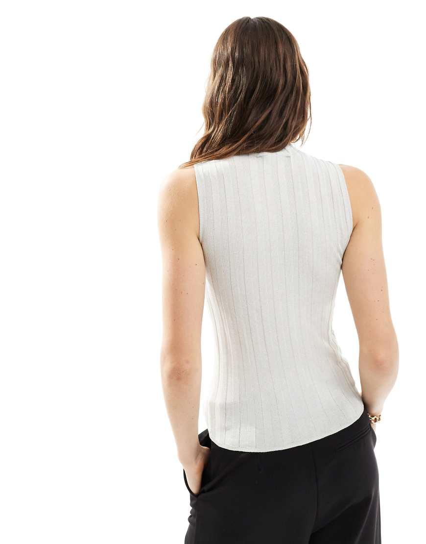 Mango Sleeveless High Neck Vest Top in White Lyst UK