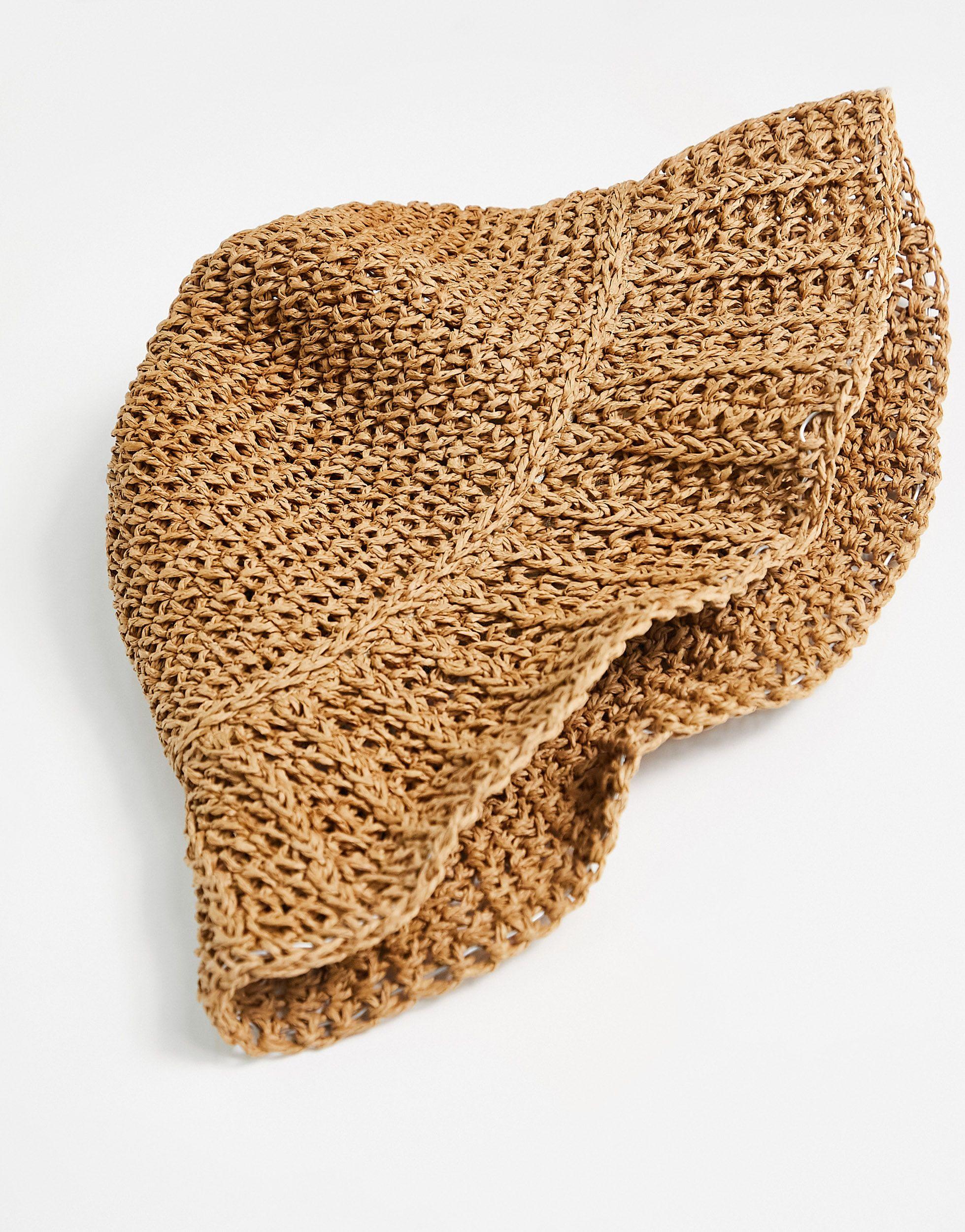 ASOS Straw Bucket Hat in Brown for Men Lyst