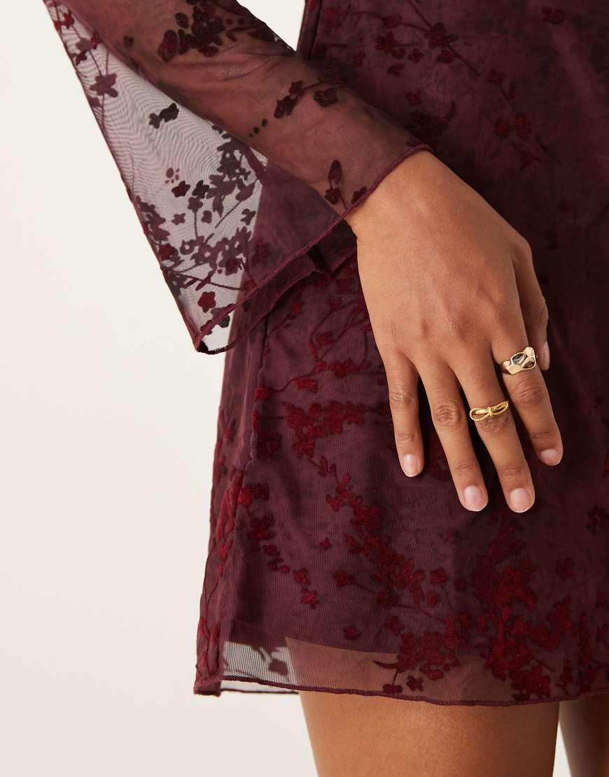 burgundy evening dress with cape Jovena Burgundy Embellished Cape Sleeve Maxi Dress  Frock and Frill