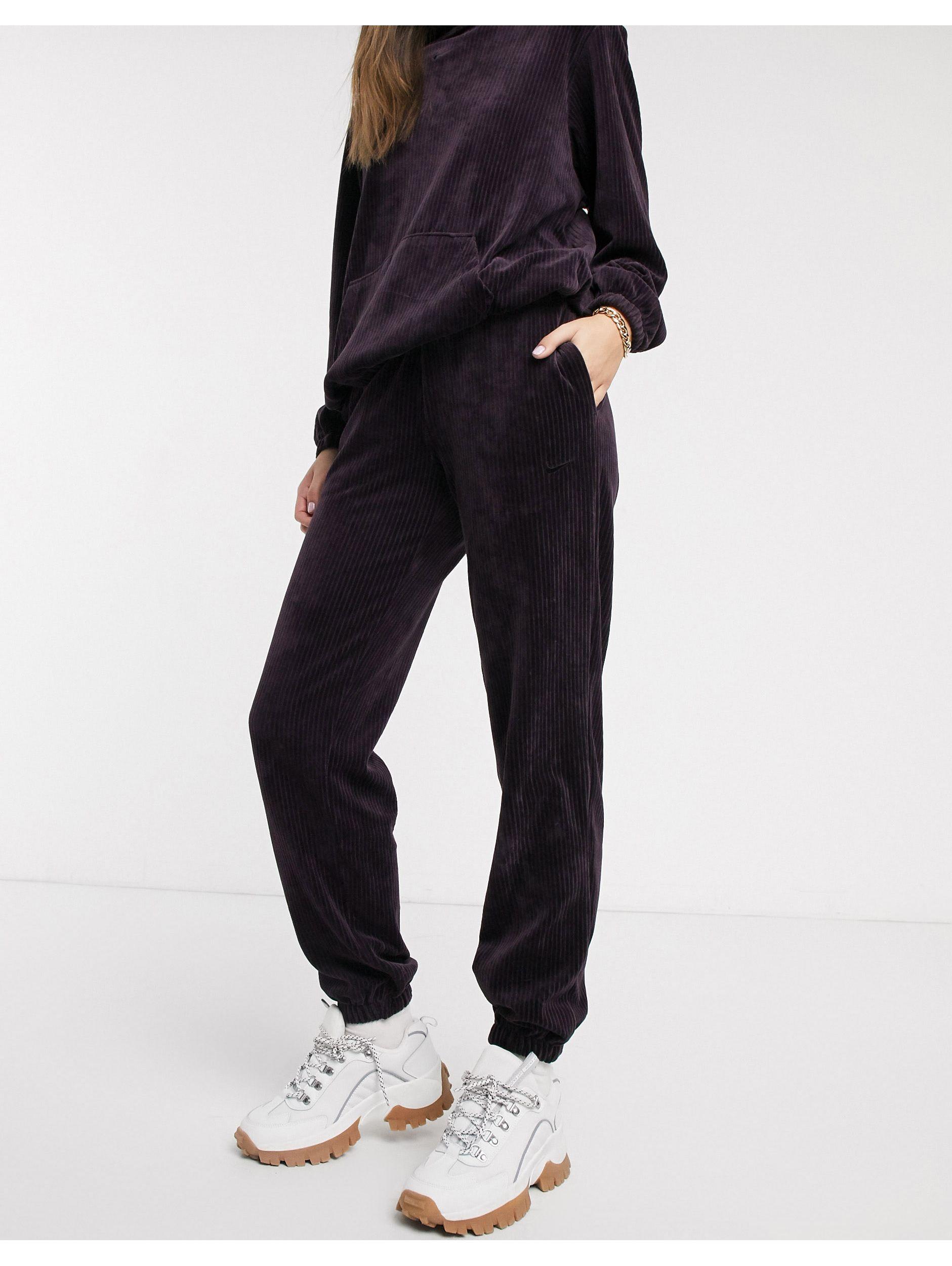 nike burgundy cord loose fit joggers