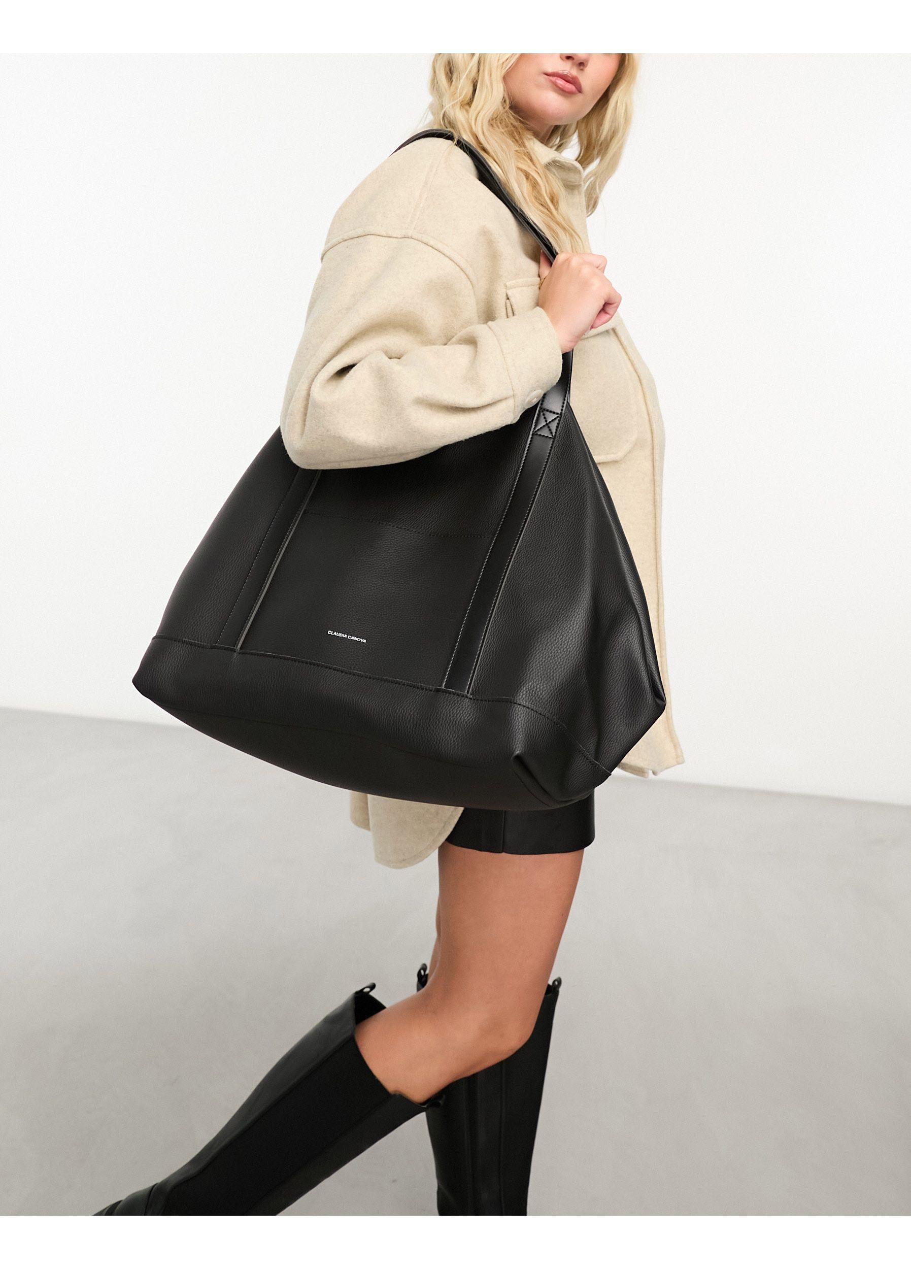 Claudia Canova Slouchy Oversized Tote Bag in Black | Lyst