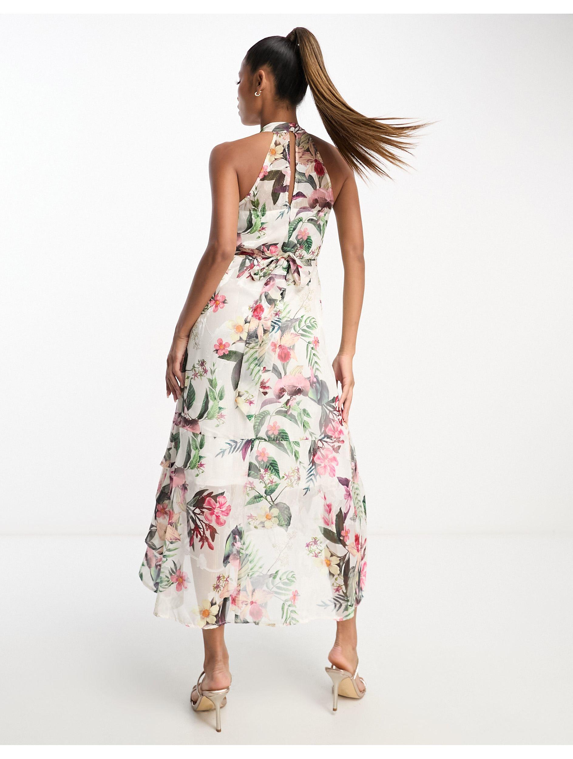 Ava lace trim maxi cheap dress