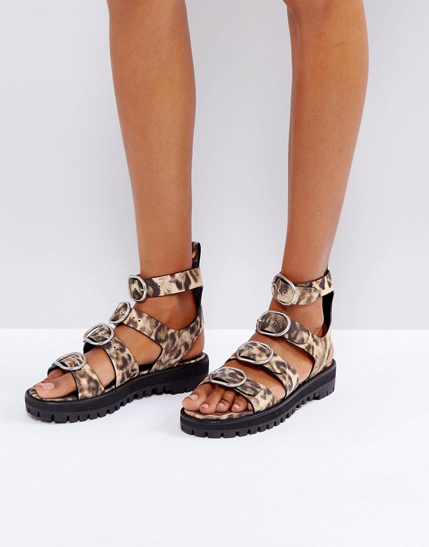 cheetah print gladiator sandals