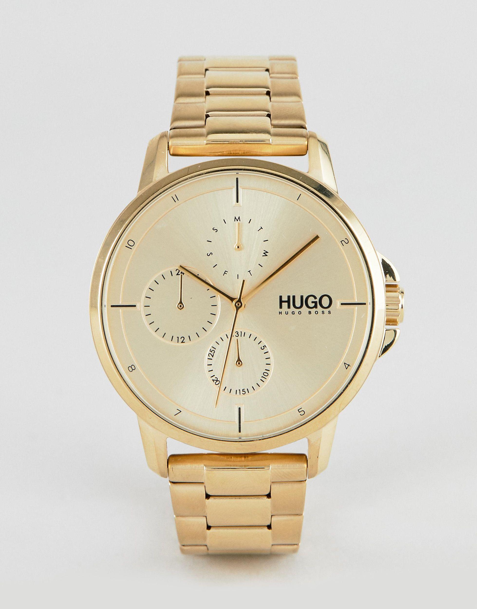 Наручные часы hugo. Hugo Boss часы золотые. Часы Hugo Boss мужские золотистые. Часы Hugo Boos золотого цвета. Часы марки Хьюго босс мужские наручные.
