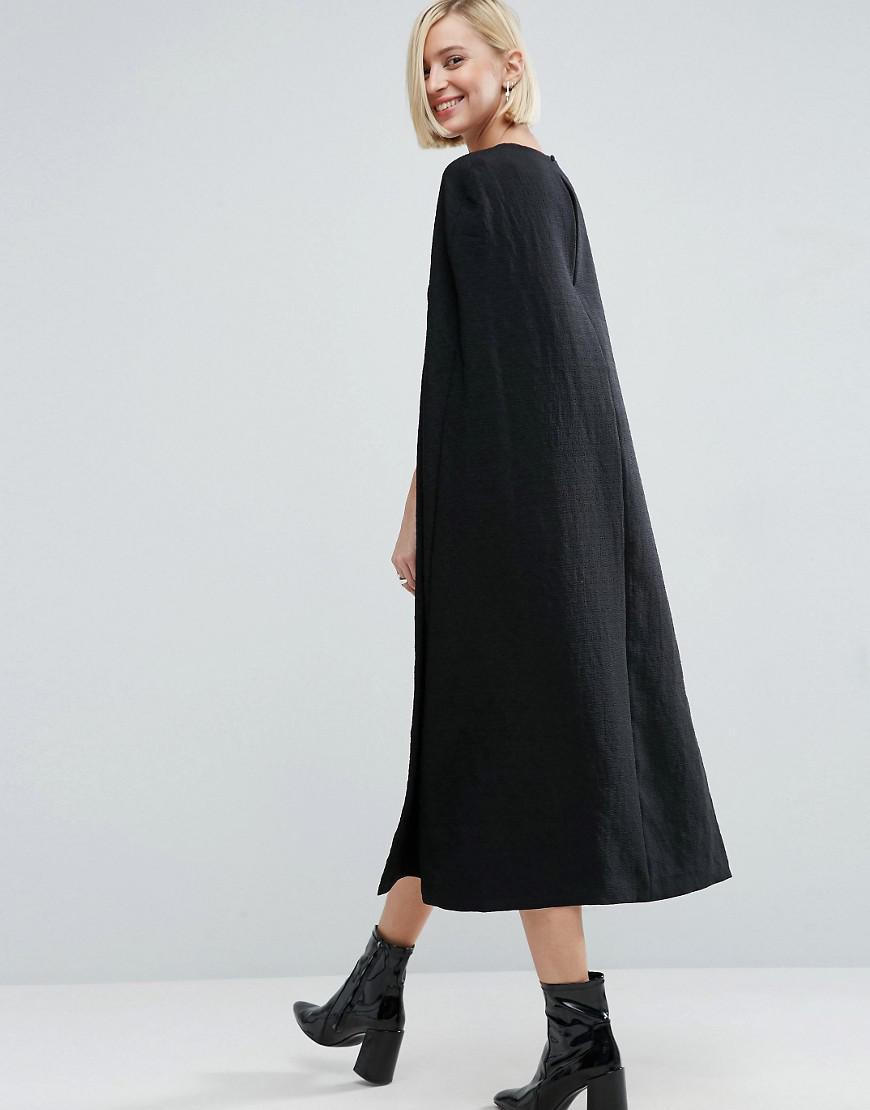cape detail midi dress