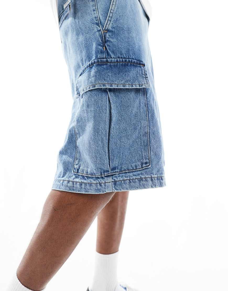 Jack & Jones baggy Cargo Denim Short in Blue for Men | Lyst UK