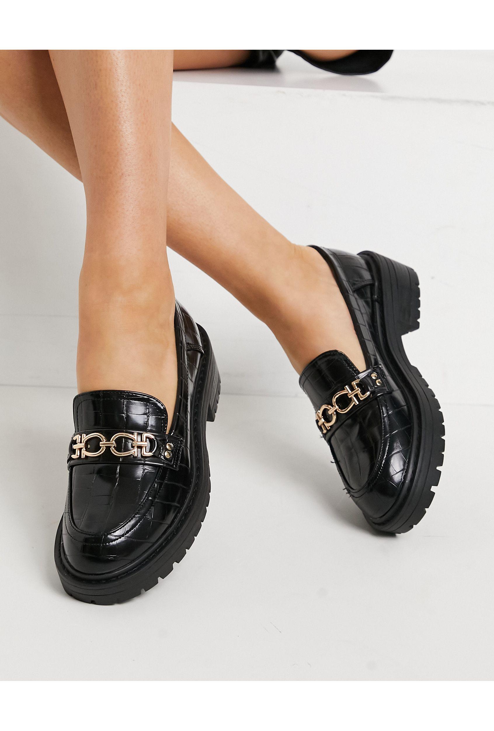 TOPSHOP Luka Chain Loafer in Black | Lyst Canada