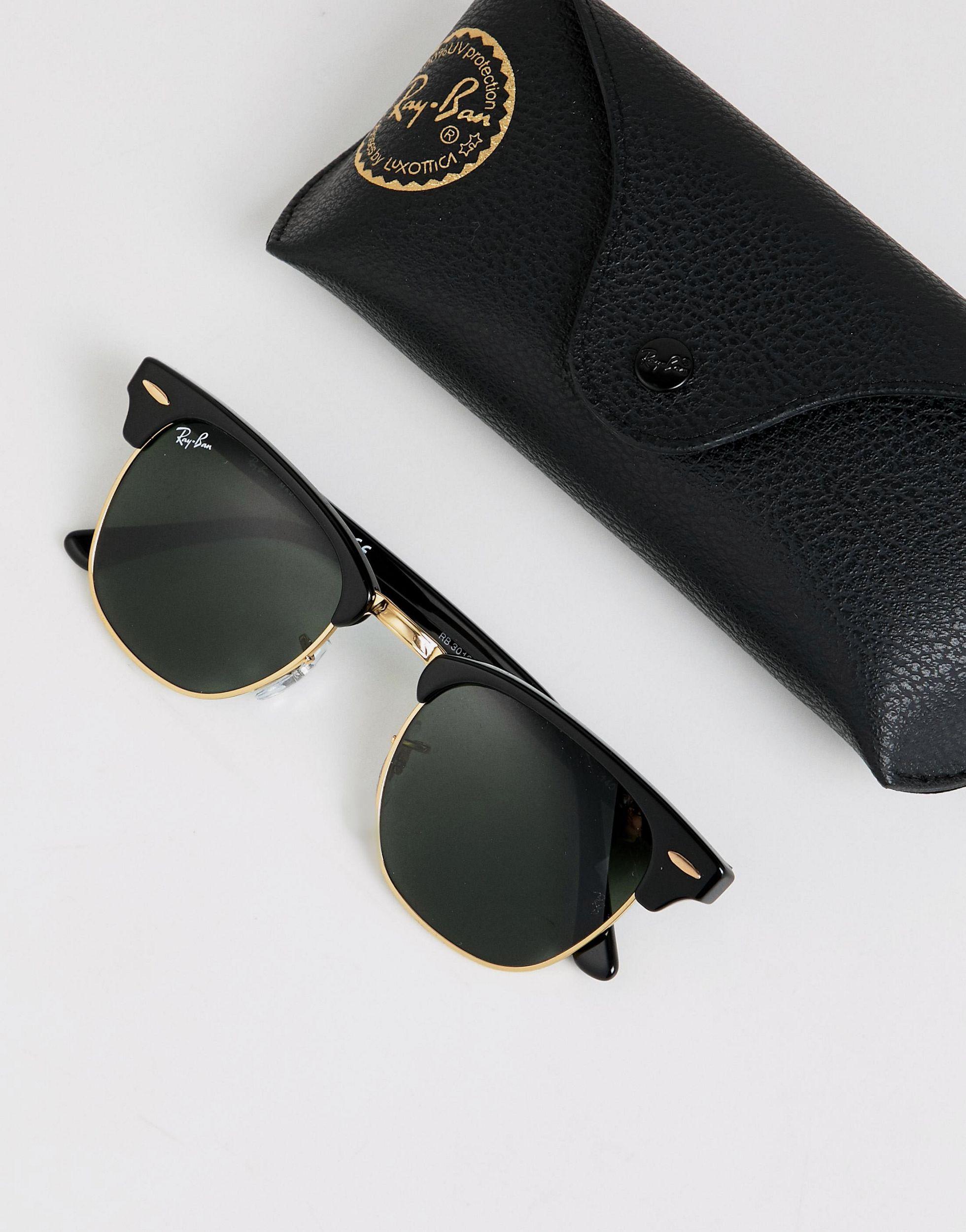 Ray Ban Clubmaster Sunglasses 0rb3016 Black Lyst