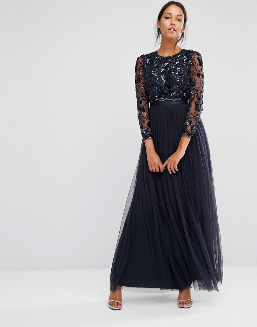 Needle u0026 Thread Embellished Butterfly Gown in Blue | Lyst