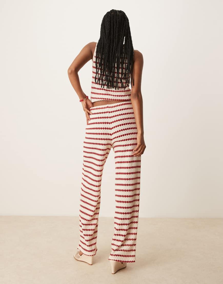 Mango Knitted Straight Leg Striped Trouser Co-Ord in Pink Lyst UK