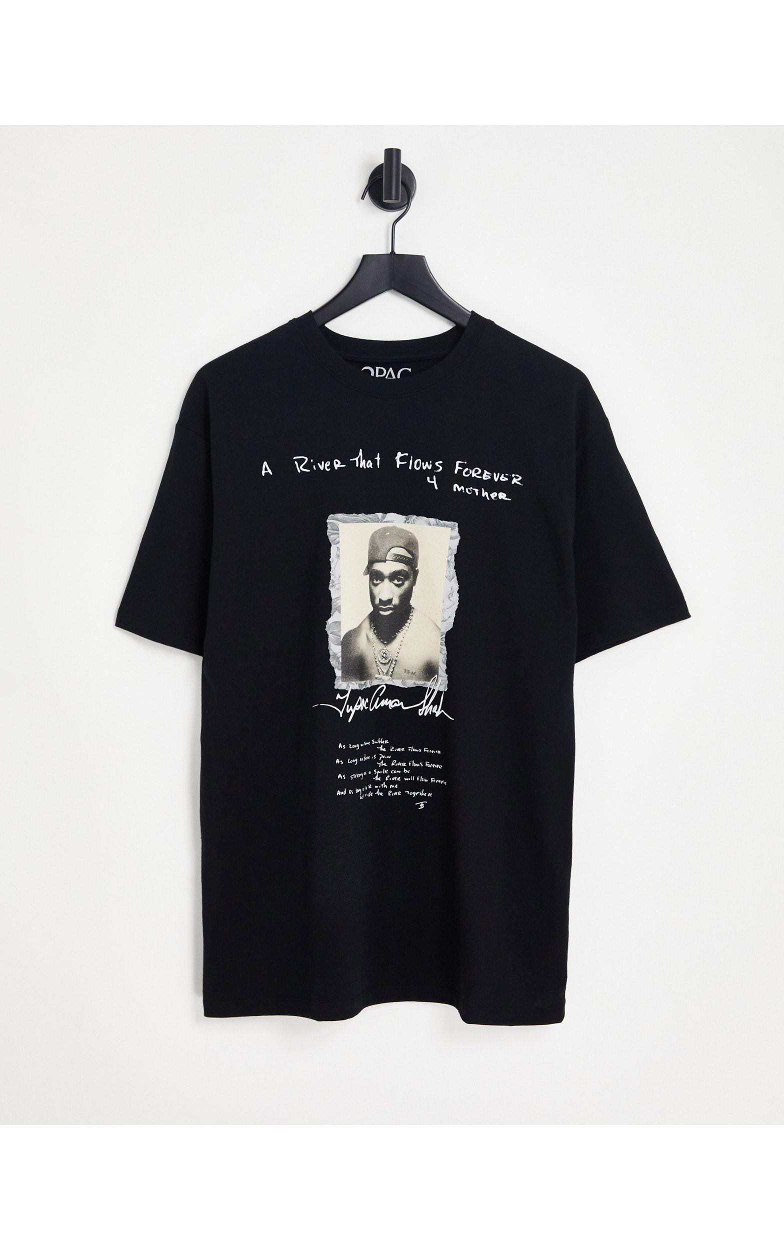 Pull&Bear X Tupac Printed T-shirt in Black for Men | Lyst