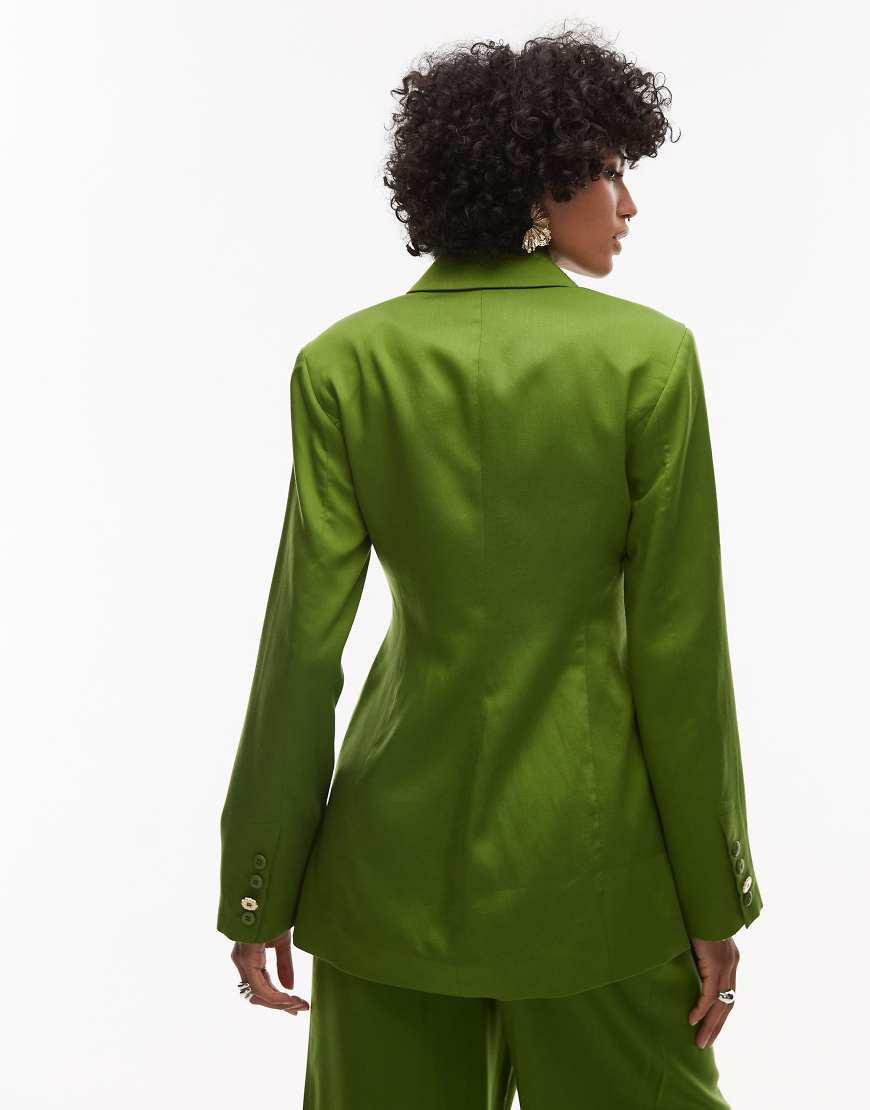 TOPSHOP Co Ord Premium Wedding Guest Occasion Blazer in Green