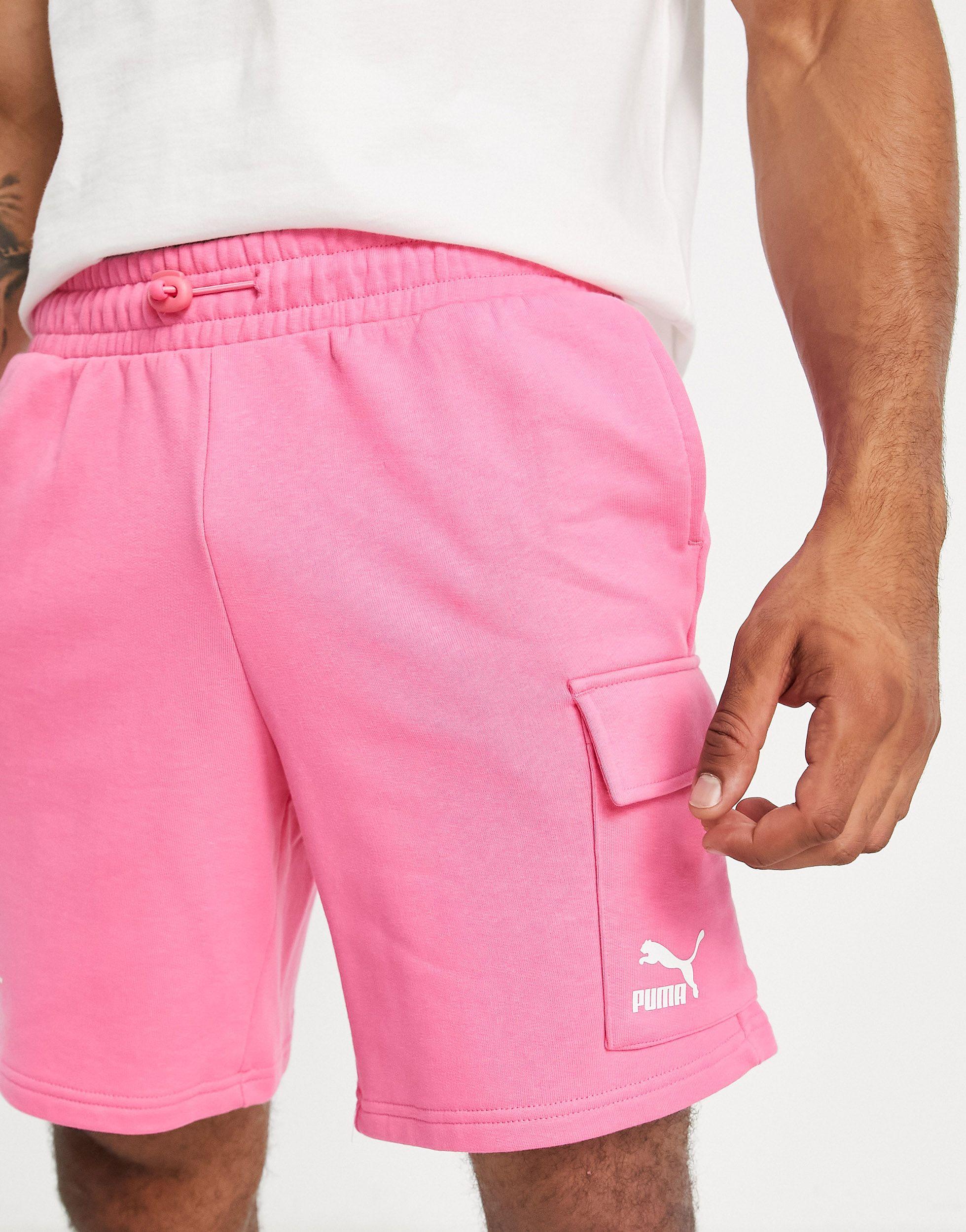 PUMA Acid Bright Cargo Shorts in Pink for Men | Lyst