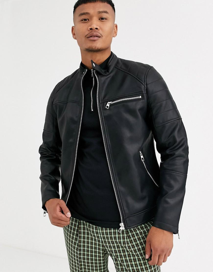 Cropped Leather Jacket Bershka Images