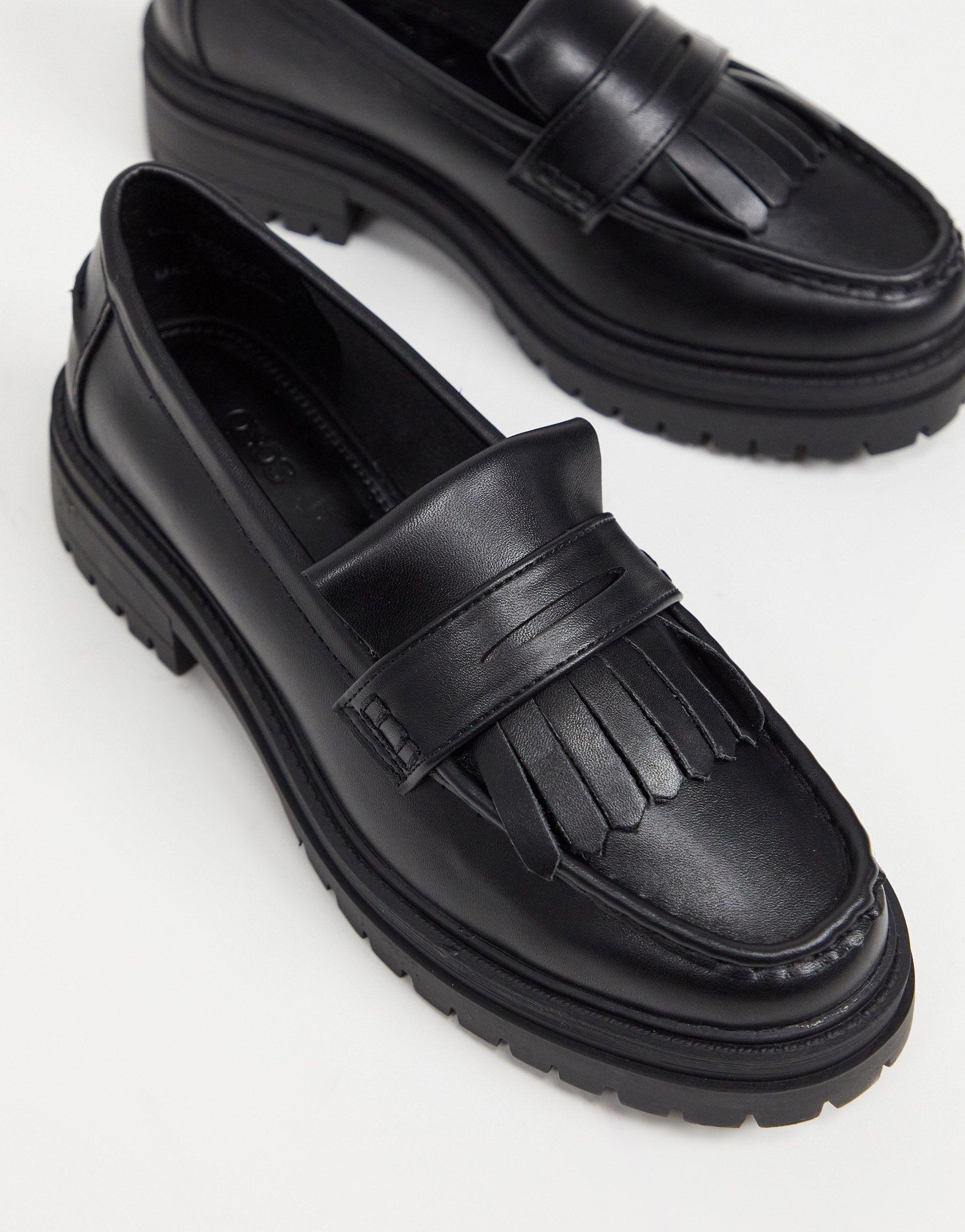 ASOS Melon Chunky Loafers in Black | Lyst