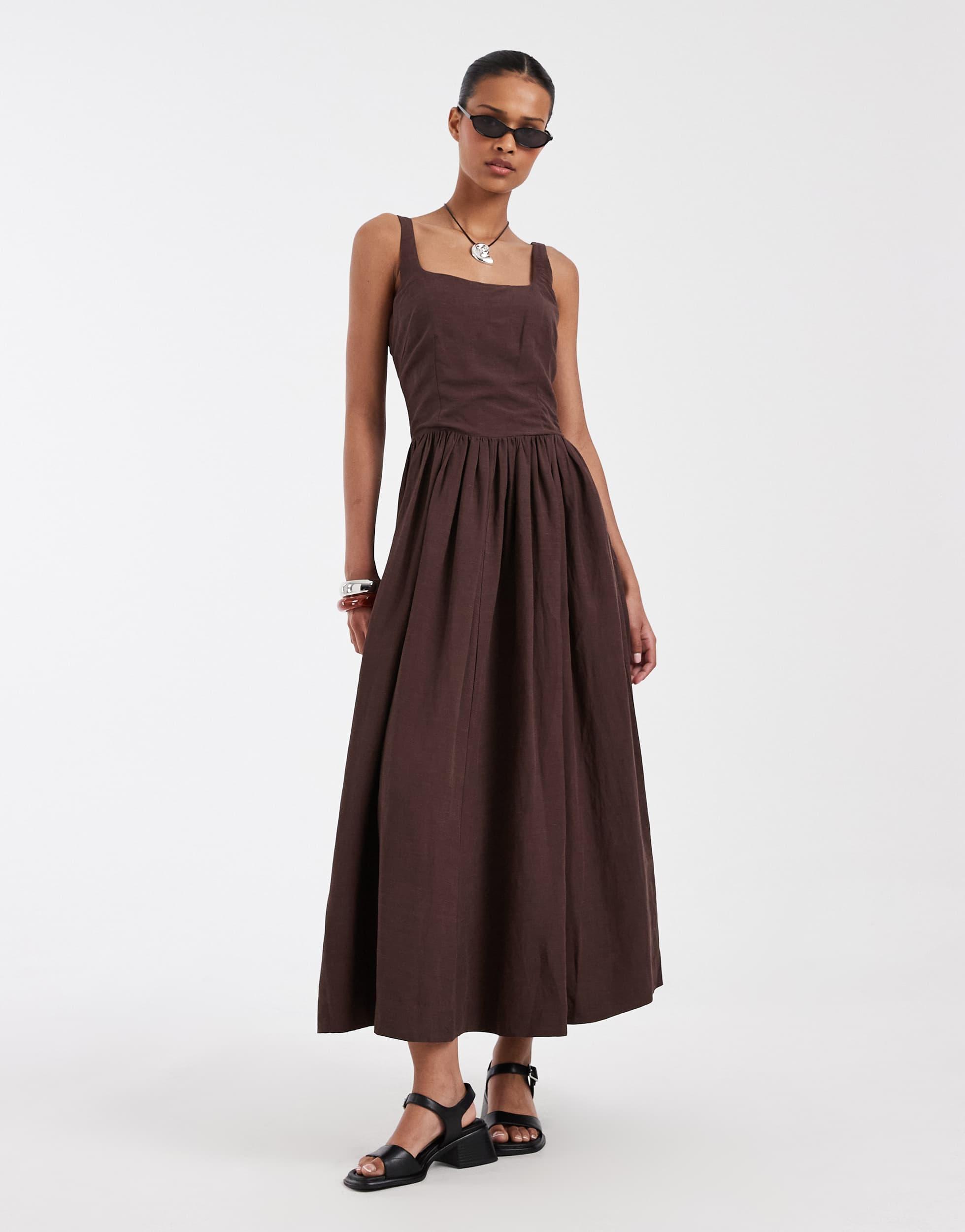 & other stories brown dress & Other Stories | satin mini dress | Brown