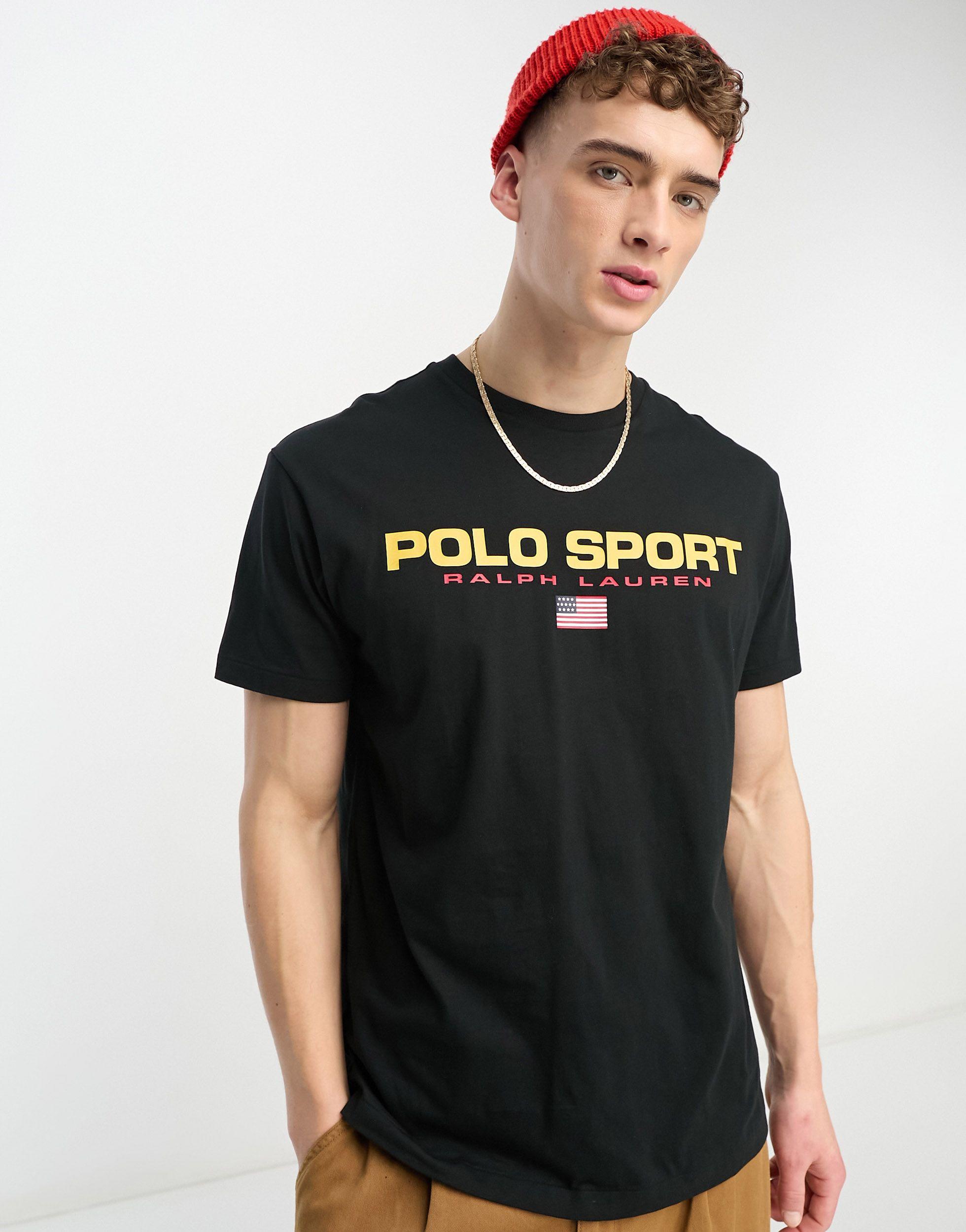 Polo Ralph Lauren Sport Capsule Front Logo T-shirt Classic Fit in Black for  Men | Lyst