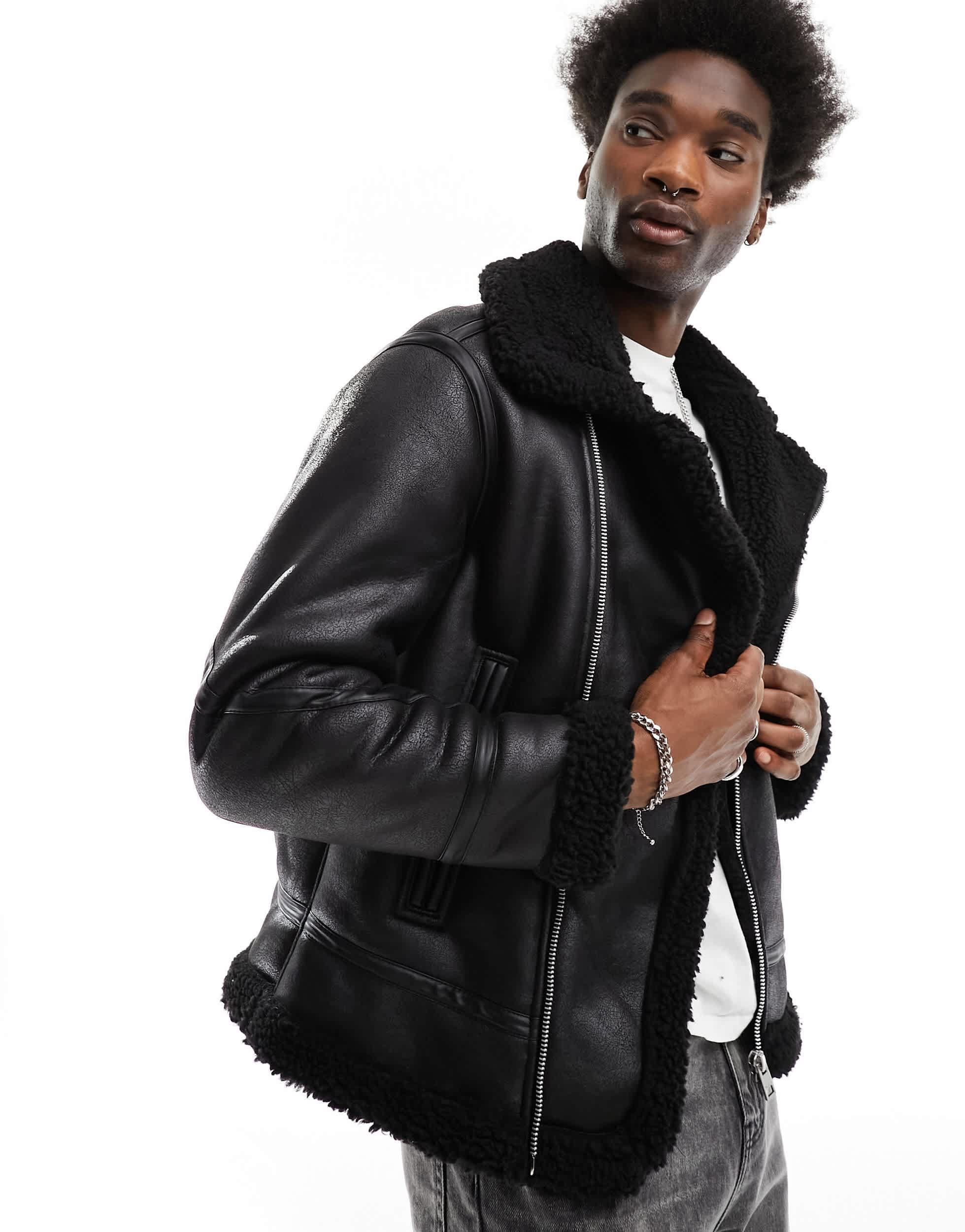 Asos black aviator jacket new arrivals