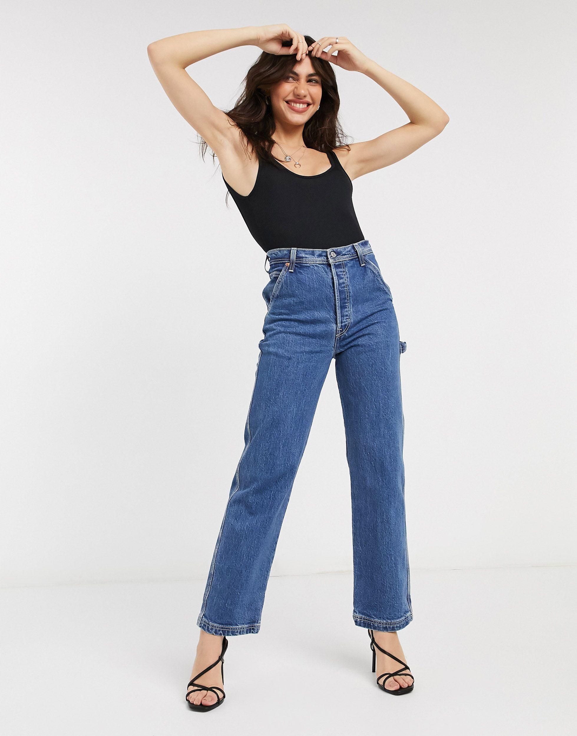 Levi's Ribcage Straight Leg Utility Jeans in Blue | Lyst Canada
