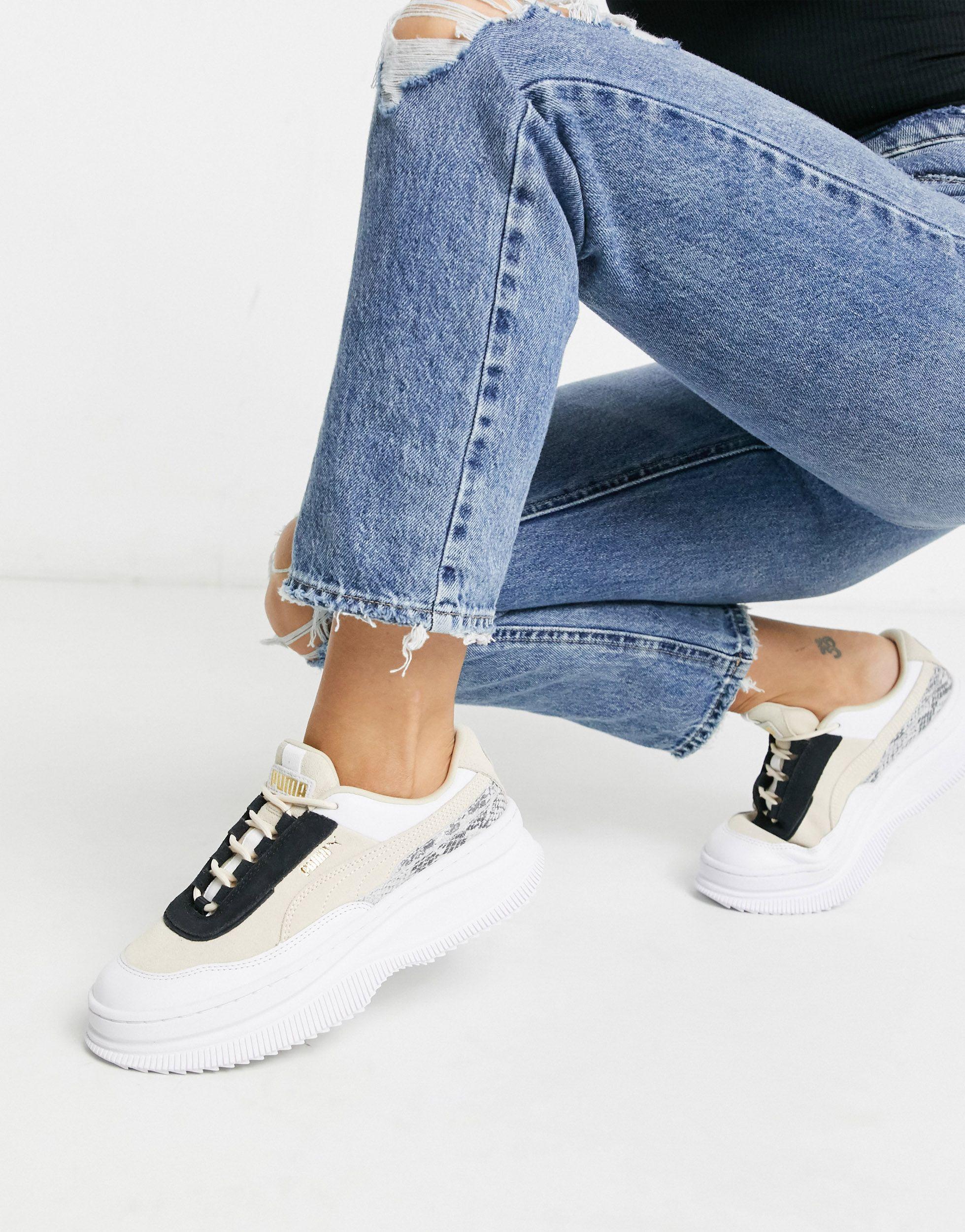 Deva Reptile - Sneakers flatform color pietra di PUMA | Lyst