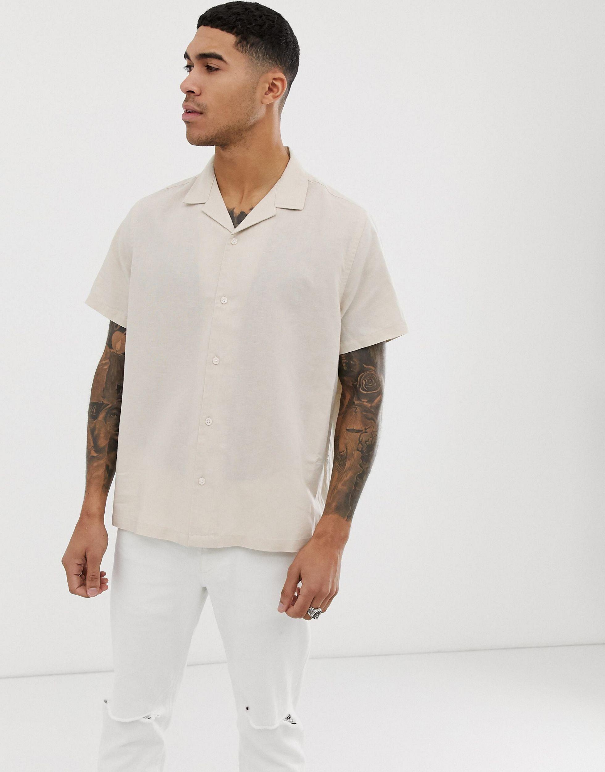 asos white linen shirt