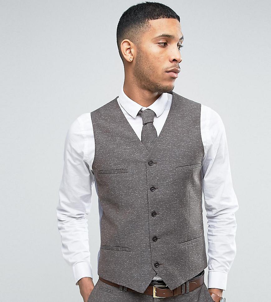Lyst - Noak Skinny Wedding Suit Waistcoat In Linen Nepp in ...