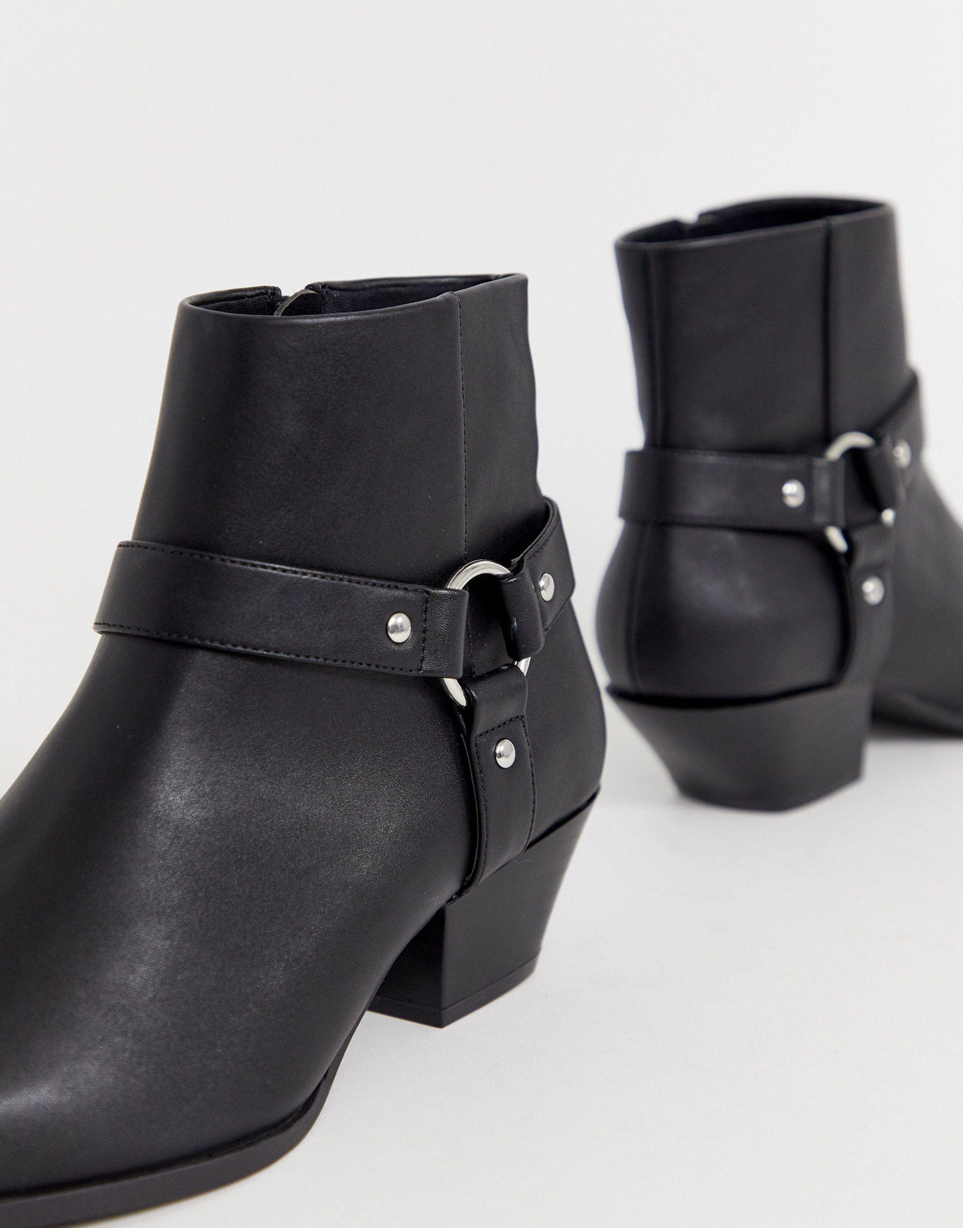 wide fit western ankle boots