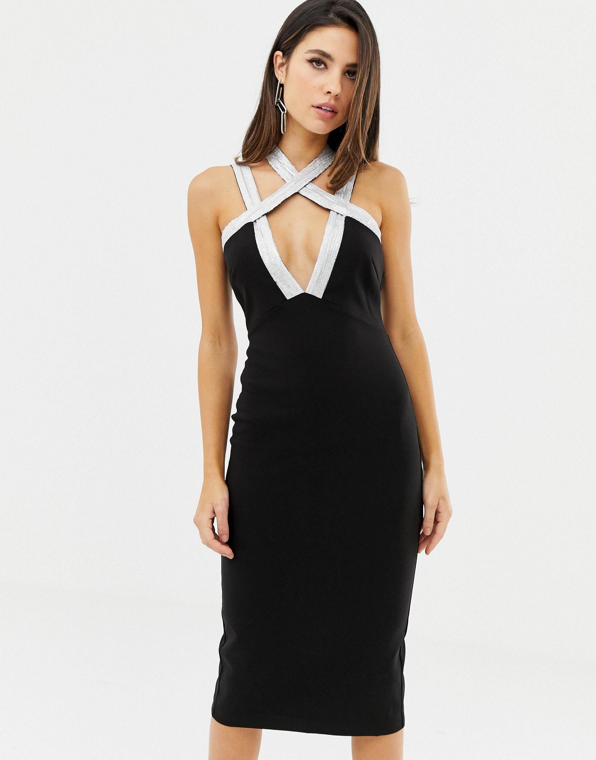 black strappy sequin dress
