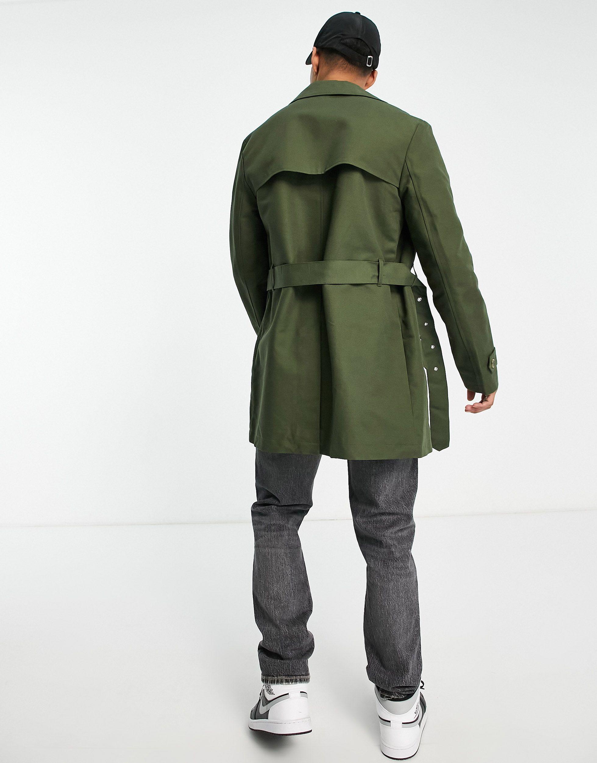Rain Coat Asos Single Breasted Trench Coat ASOS DESIGN Men's Rain