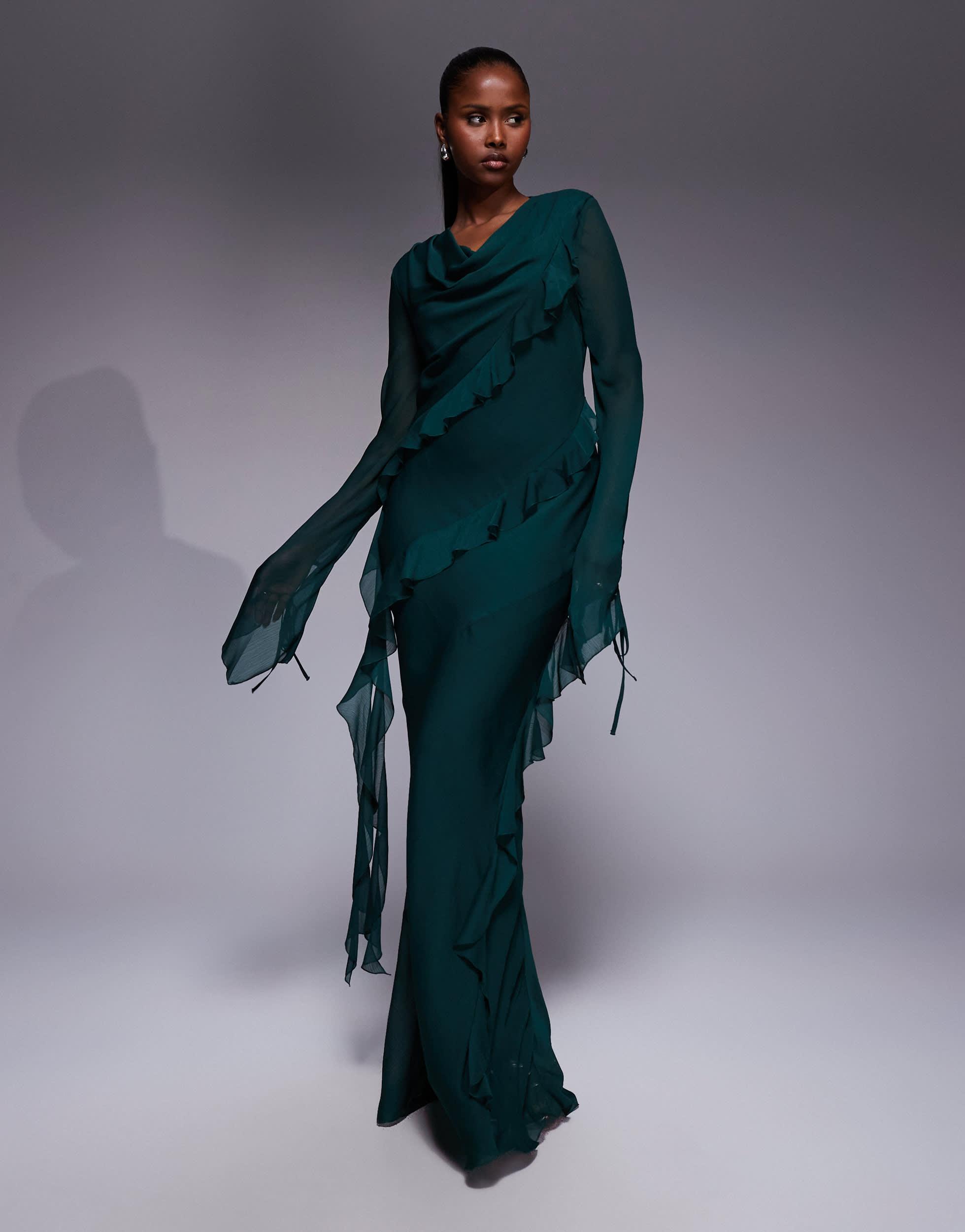 daska chiffon ruffle maxi dress Daska Maxi Dresses - Sale up to 71% off
