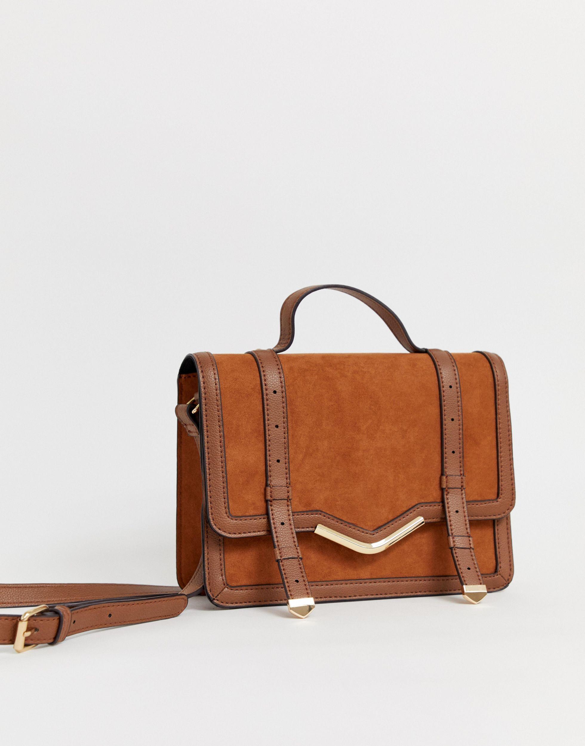 structured satchel bag