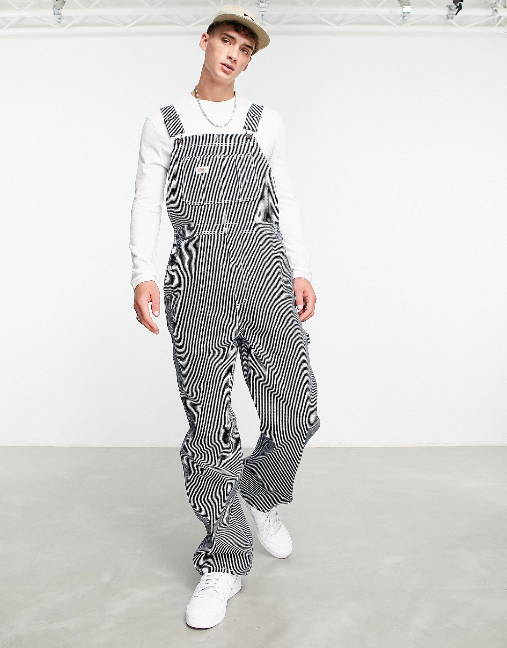 Dickies Hickory Classic Stripped Dungaree in Gray for Men Lyst