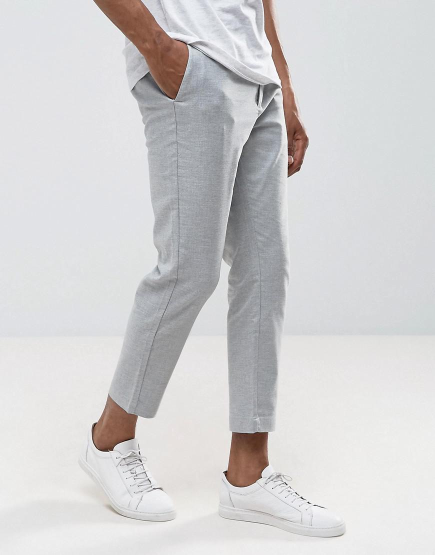 gray crop pants
