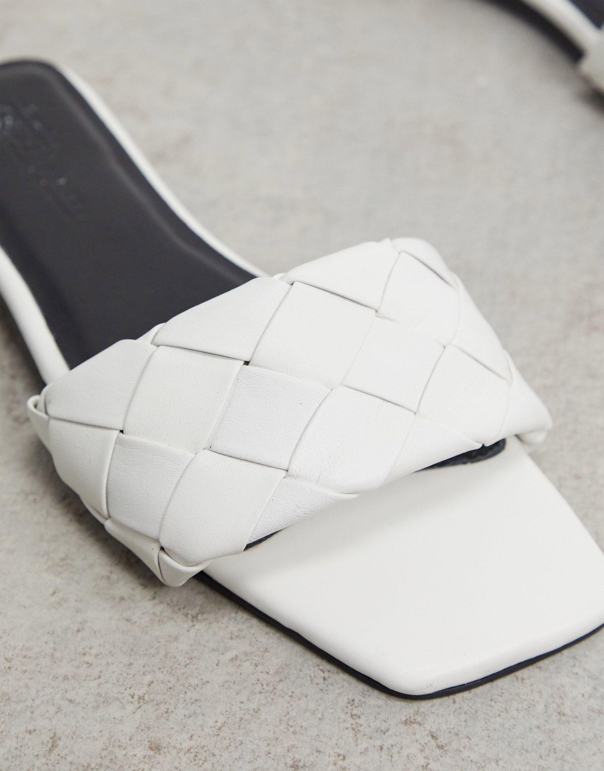 white wide fit flat sandals