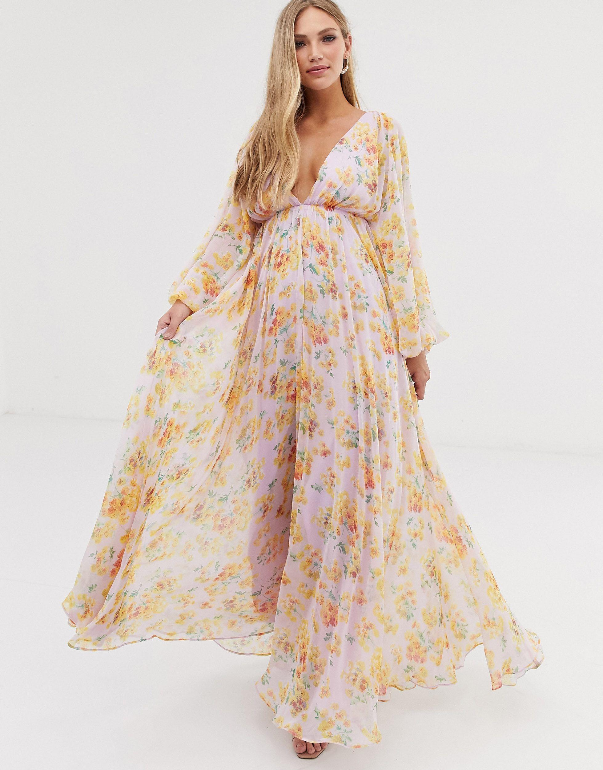Blouson sleeve maxi dress cheap