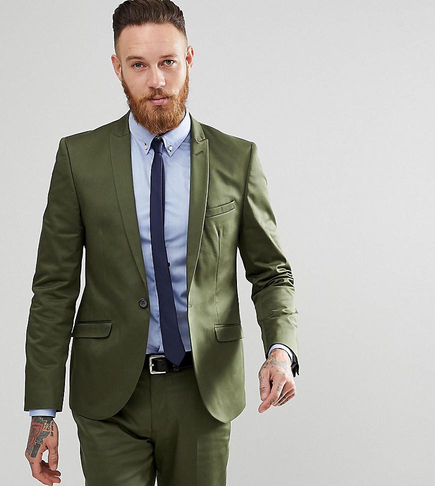 green skinny suit