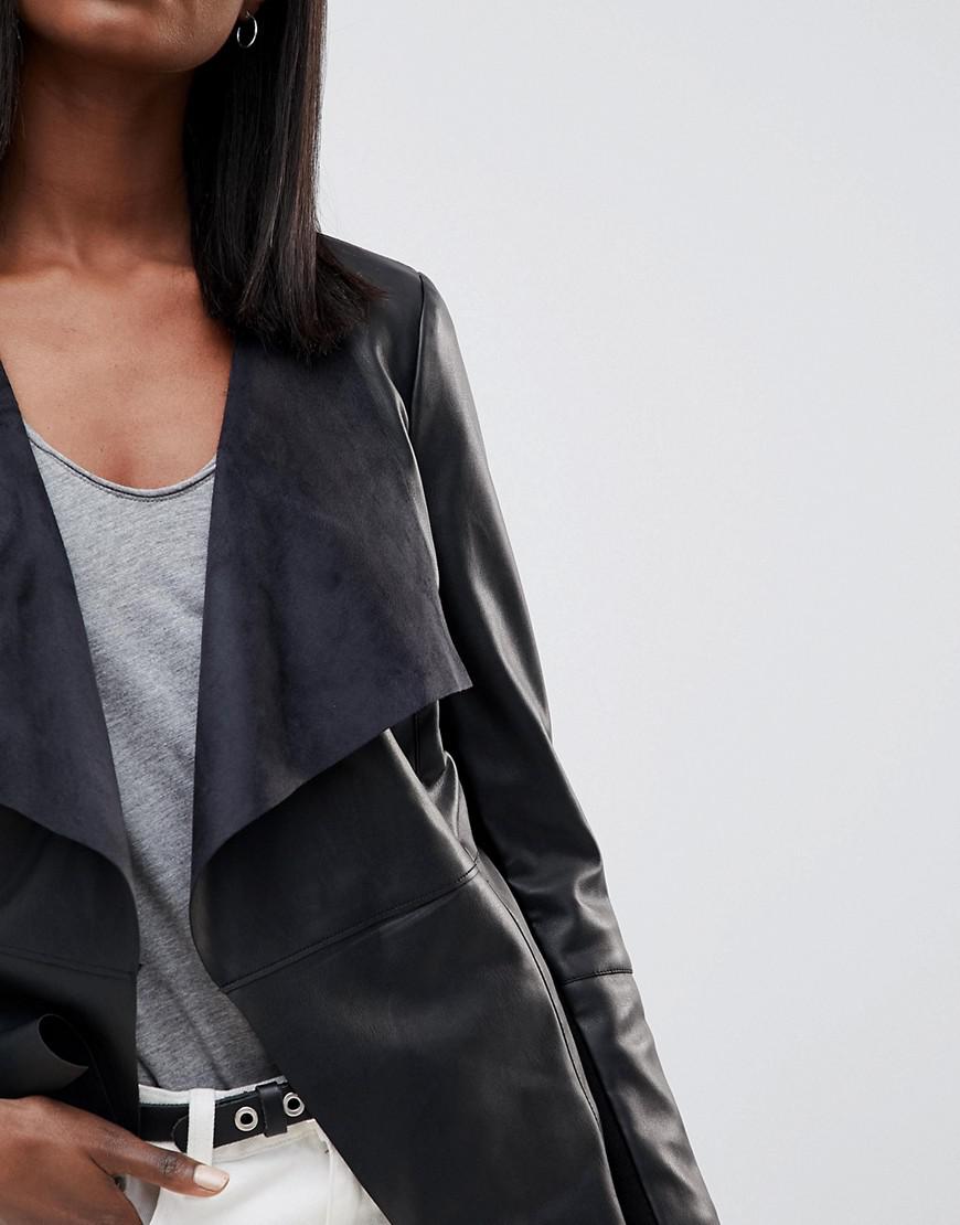 oasis leather waterfall jacket