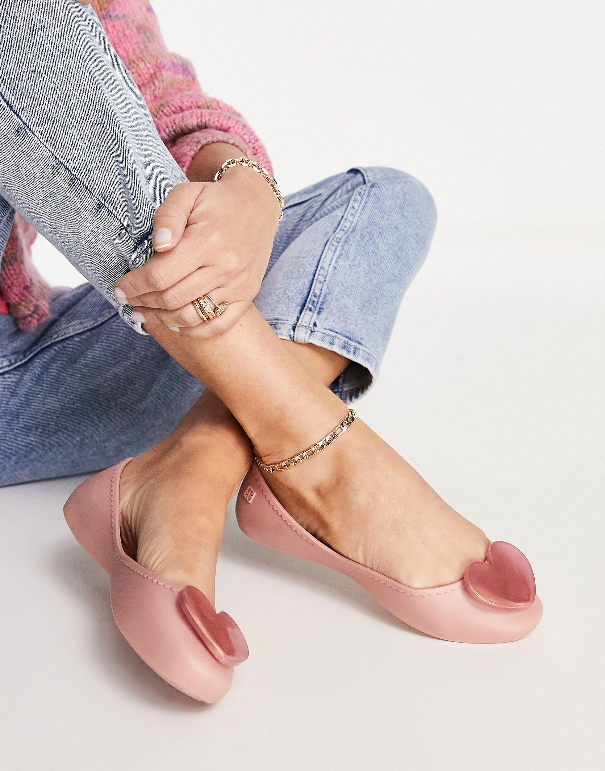 Zaxy Heart Jelly Shoes in Pink | Lyst