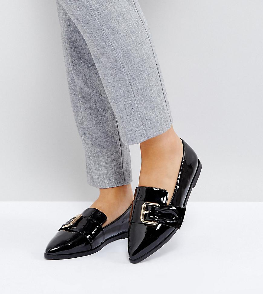ASOS Melvin Wide Fit Pointed Flat Shoes in Black Lyst