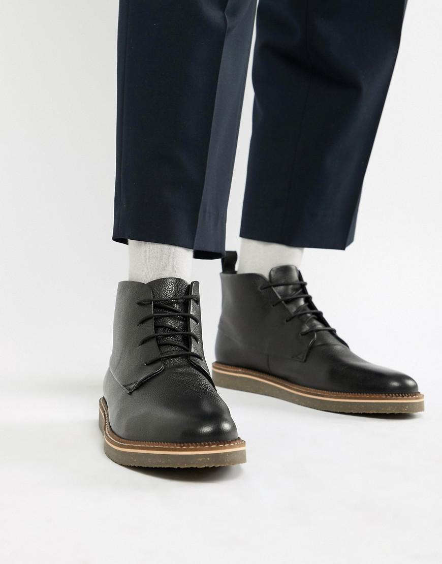 Dune Lace Up Boots With Pebble Grain in 