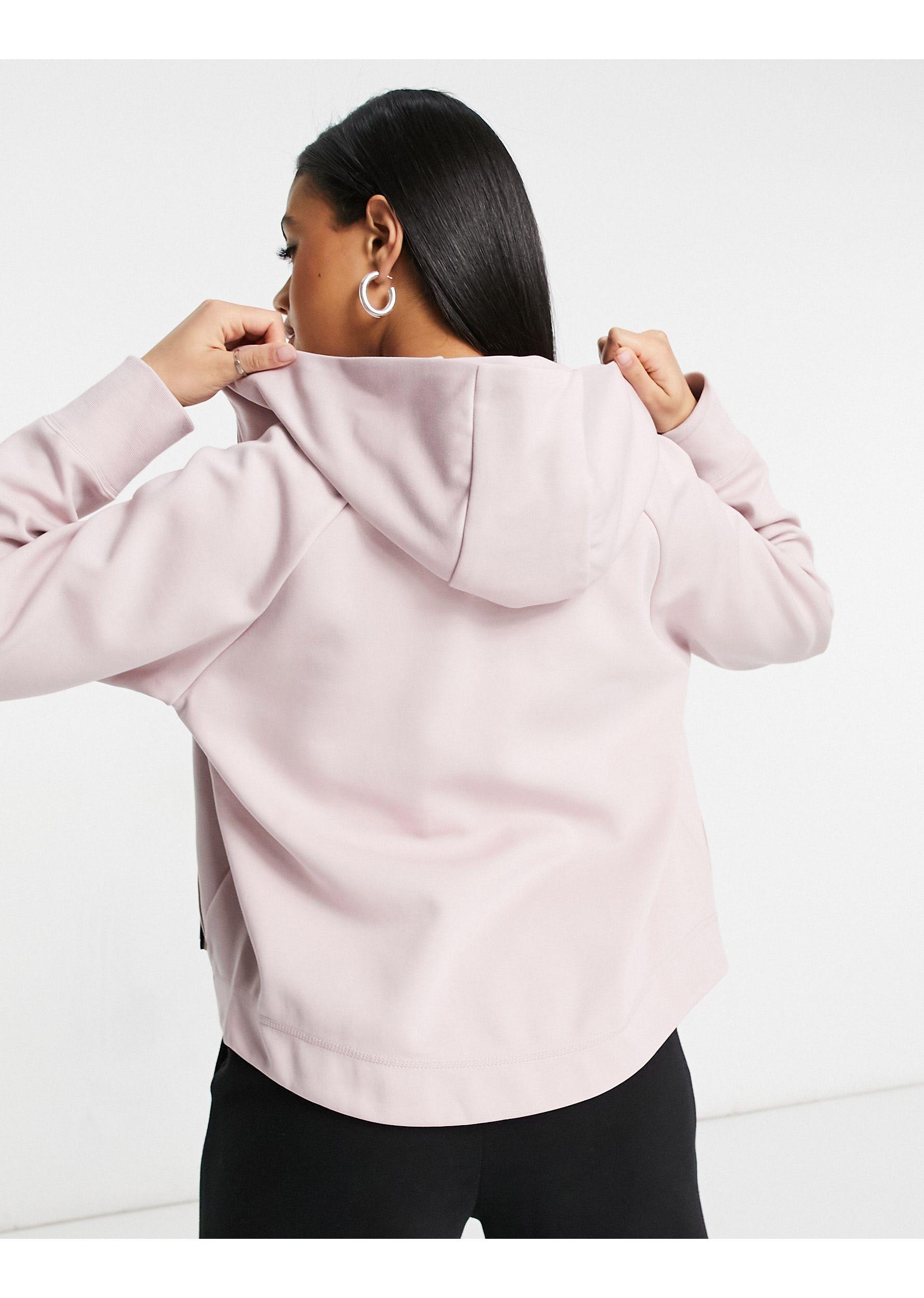 Nike Tech Fleece Zip Thru Hoodie in Pink | Lyst