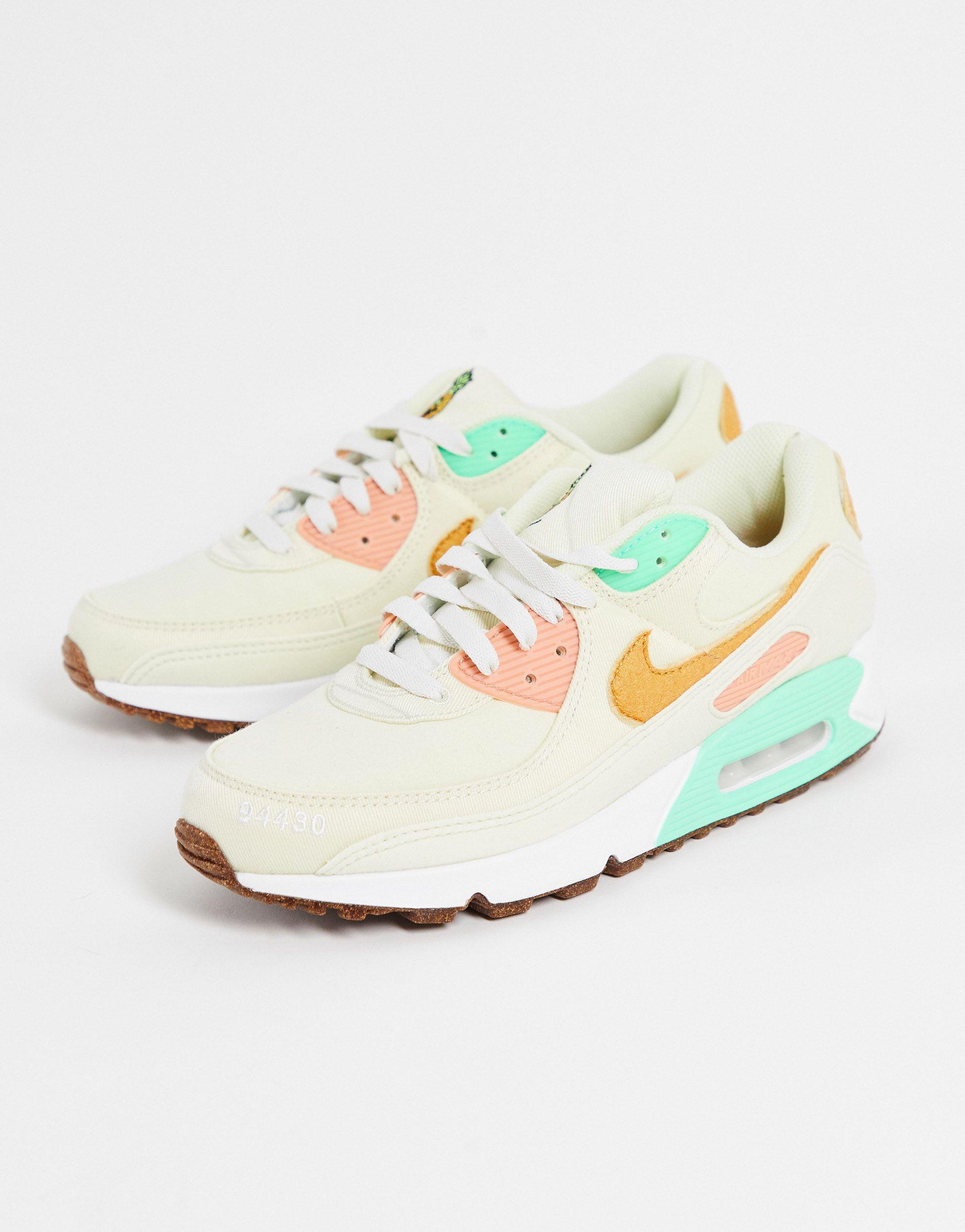 Air max 90 lx - baskets à broderie ananas - cassé et vert Nike en coloris  Blanc | Lyst