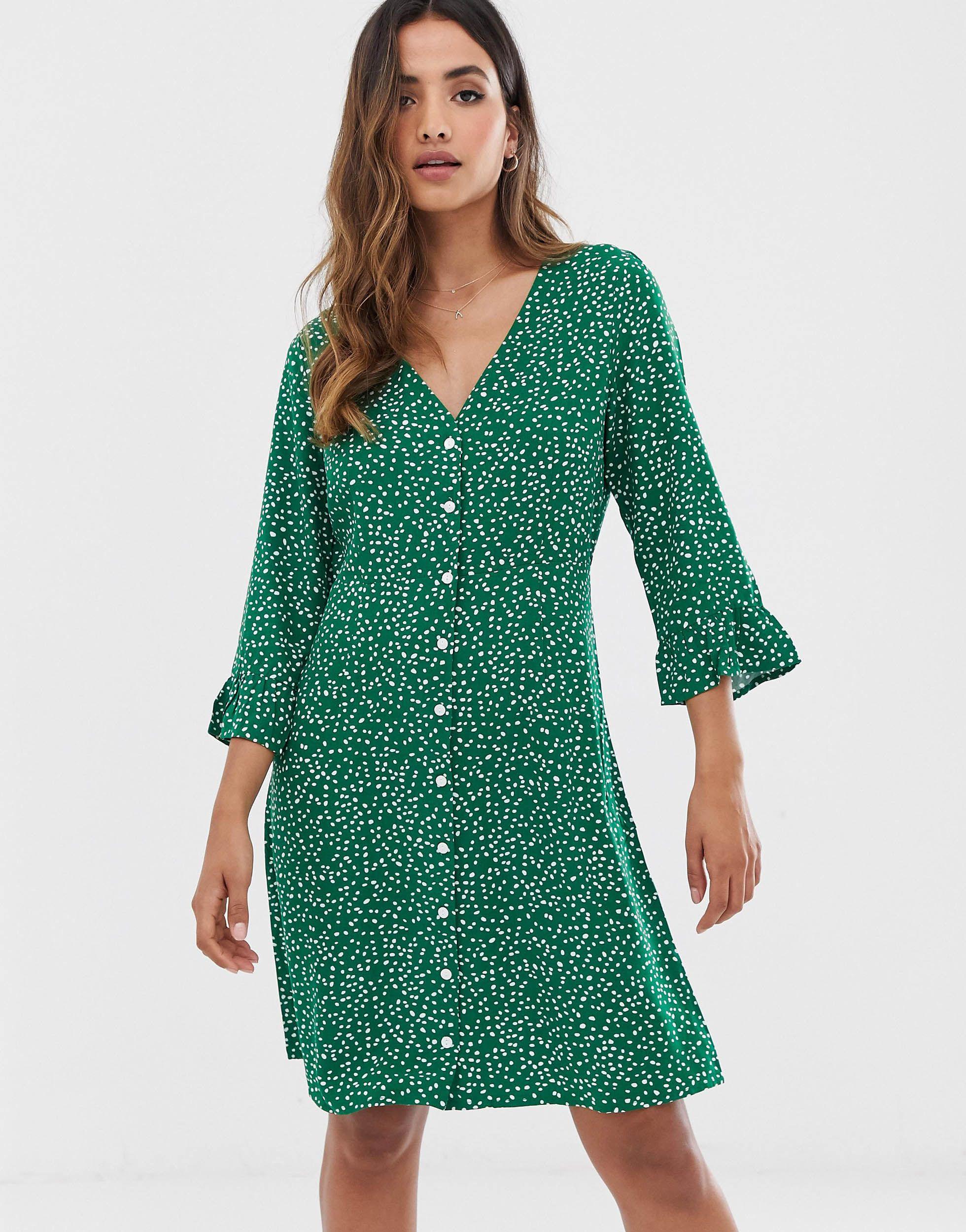 floral button up dress