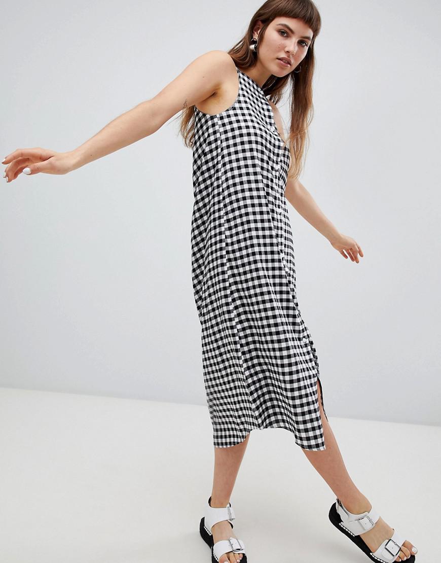 gingham slip dress