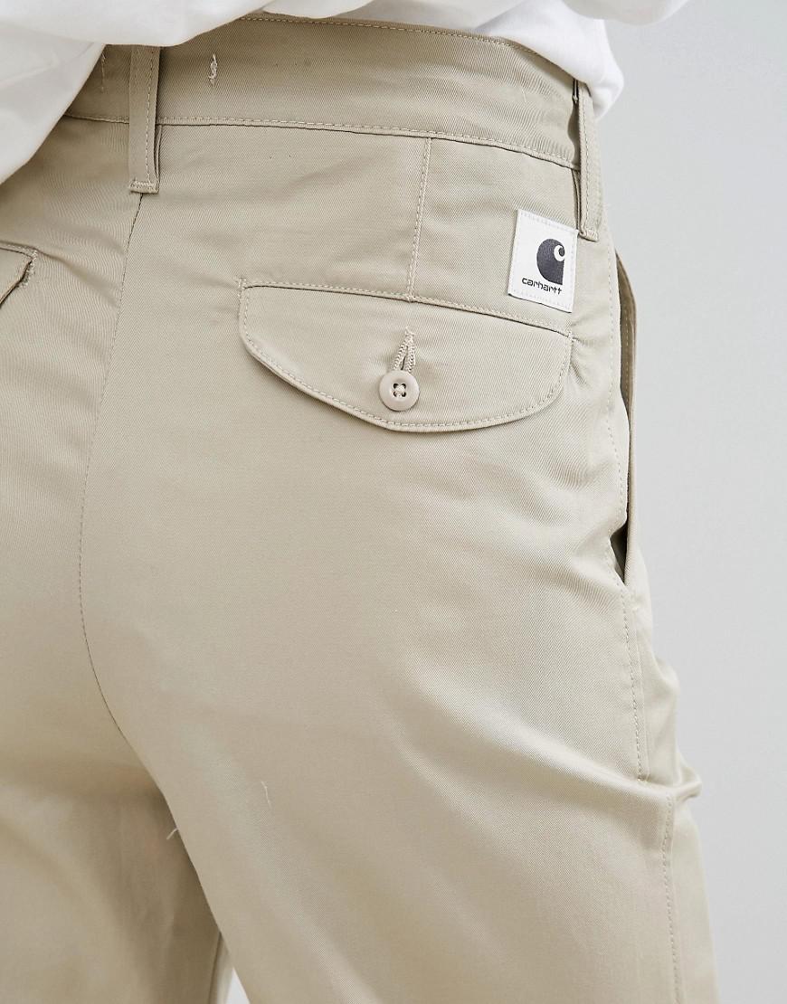 Carhartt WIP Cotton Relaxed Awkward Lenth Chino Pants in Beige (Natural) -  Lyst
